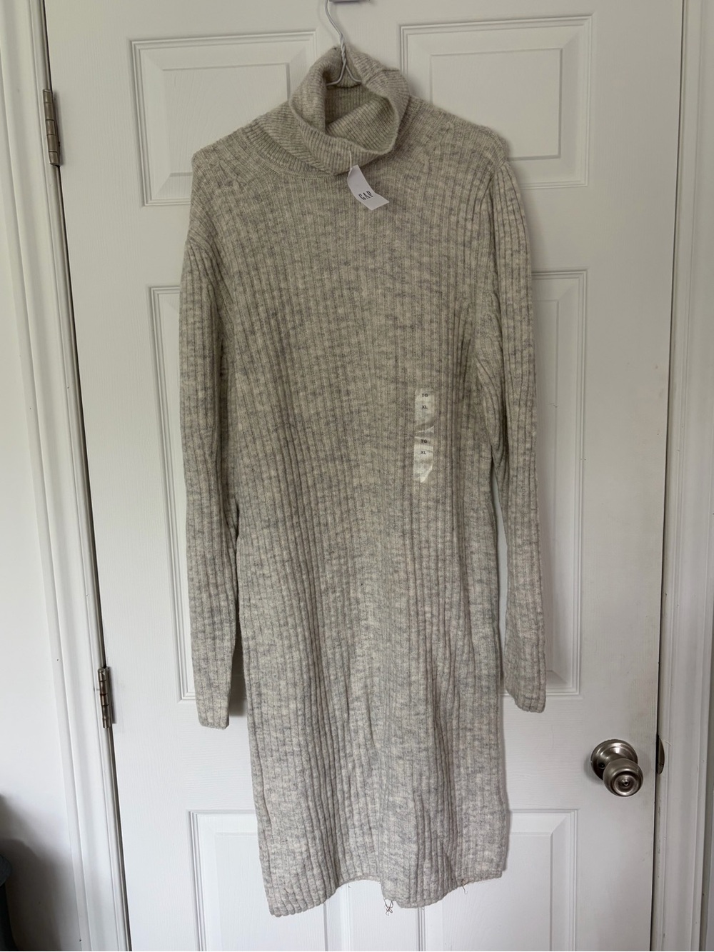 GAP Ribbed Turtleneck Sweater Dress - Light Heather Grey